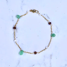 Load image into Gallery viewer, Chic Columbian Emerald Bracelet with Moonstones and Spinel, Gold Filled
