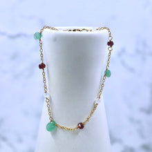 Load image into Gallery viewer, Chic Columbian Emerald Bracelet with Moonstones and Spinel, Gold Filled
