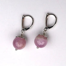 Load image into Gallery viewer, Pink Cat&#39;s Eye Kunzite Dangle Earrings Silver
