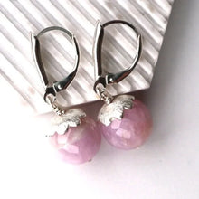 Load image into Gallery viewer, Pink Cat&#39;s Eye Kunzite Dangle Earrings Silver
